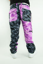 Load image into Gallery viewer, Purp &amp; Black Camo Cargos