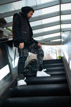 Load image into Gallery viewer, Black on Black Camo Patchwork Cargo Pants